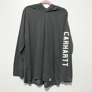 Carhartt Force Mens Relaxed Fit Lightweight Hoodie XL Gray Arm Spellout Workwear